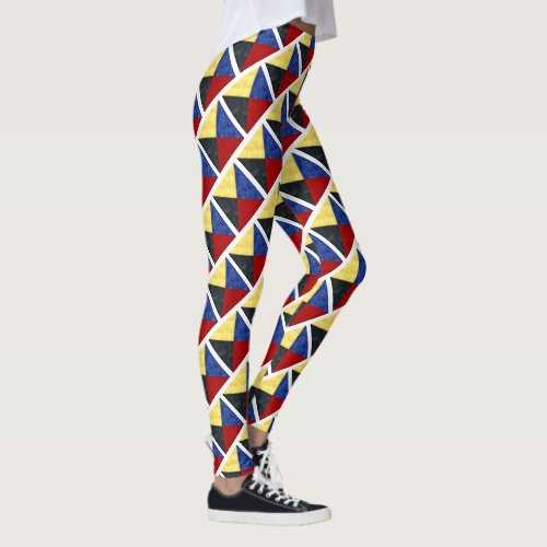 Watercolor Nautical Signal Maritime Flag Leggings