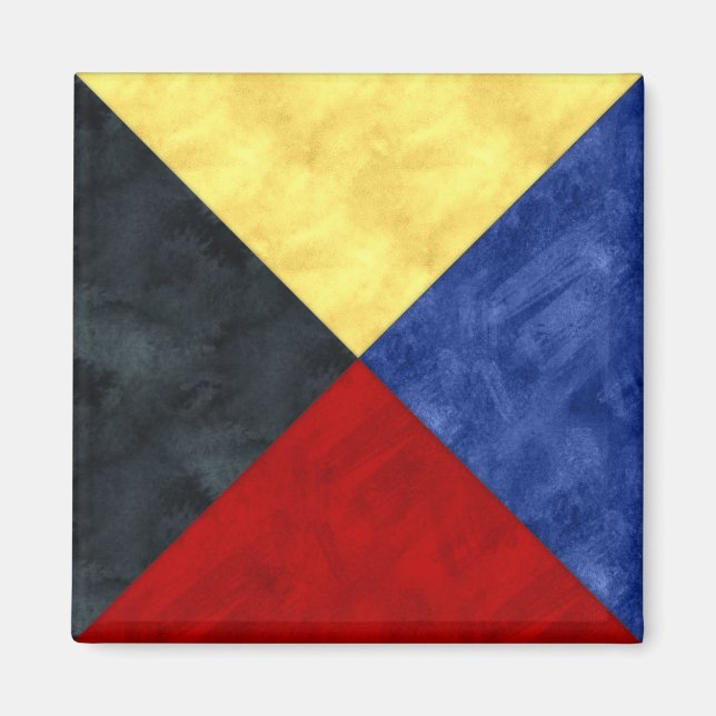 Watercolor Nautical Signal Maritime Flag Magnet (Front)