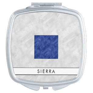 Watercolor Nautical Signal Maritime Flag Mirror For Makeup