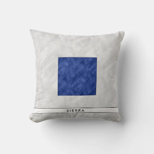 Watercolor Nautical Signal Maritime Flag Throw Pillow