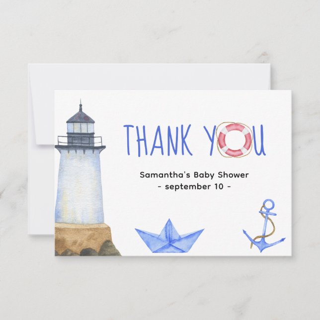 Watercolor nautical - thank you (Front)