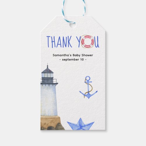 Watercolor nautical _ thank you gift tags