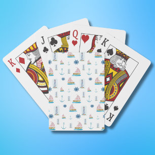 Watercolor Nautical Theme Poker Cards