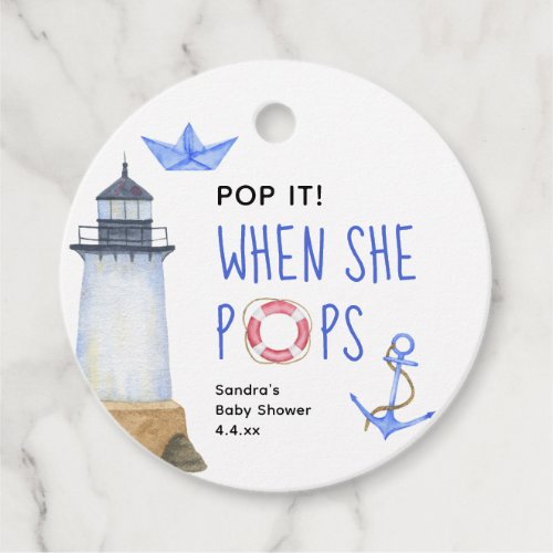 Watercolor nautical _ when she pops favor tags