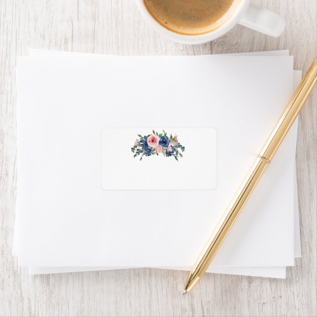 Watercolor Navy and Blush Floral Label (Insitu)