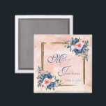 Watercolor Navy & Blush Wedding Magnet<br><div class="desc">A Digitalbcon Images Design featuring a watercolor flower theme highlighting navy blue and blush colors in a soft pastel design in this one-of-a-kind "Watercolor Navy & Blush Wedding" Magnet. This attractive floral design comes complete with customizable text lettering both front to suit your own special occasion. COMPLETE YOUR UNFORGETTABLE WEDDING...</div>