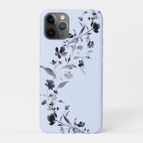 Watercolor navy indigo floral pattern Case_Mate iP iPhone 11 Pro Case