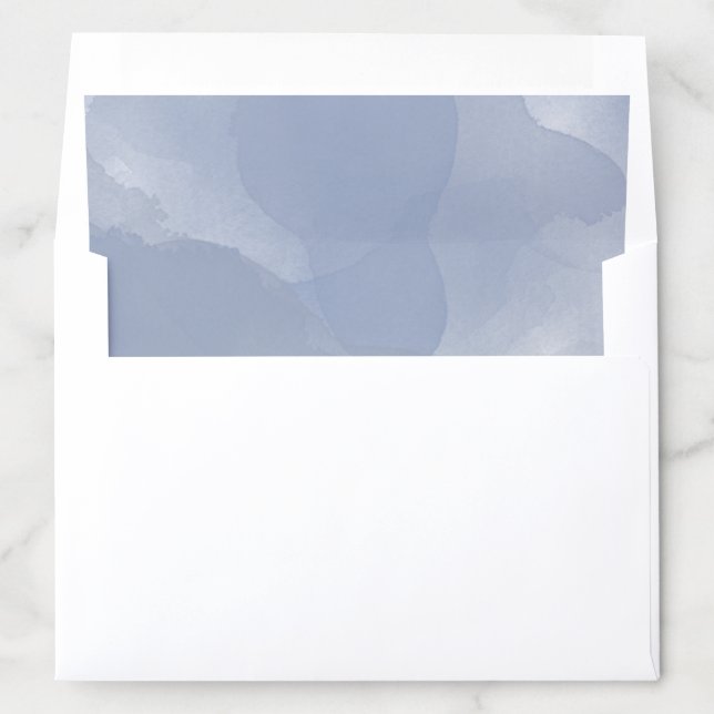 #Watercolor Navy Steel #Blue Event Wedding Envelope Liner (In Envelope)