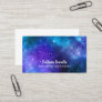 Watercolor Nebula Blue and Purple Galaxy Template Business Card
