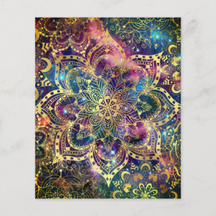 Watercolor nebula mandala gold  flyer