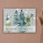 Watercolor Neck of the Woods Moving Announcement  Postcard<br><div class="desc">This design features watercolor trees,  string lights,  and custom typography.</div>