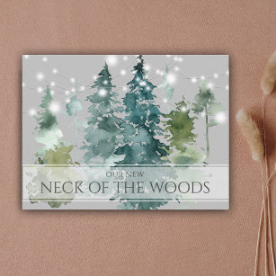 Watercolor Neck of the Woods Moving Announcement  Postcard