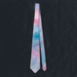 Watercolor Neck Tie<br><div class="desc">This tie features a watercolor design in pinks and blues perfect for any occasion.</div>