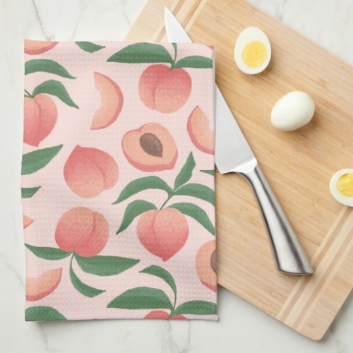 Watercolor Nectarines Kitchen Towel