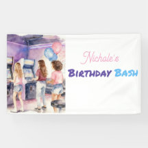 Watercolor Neon Arcade Kids’ Birthday Bash