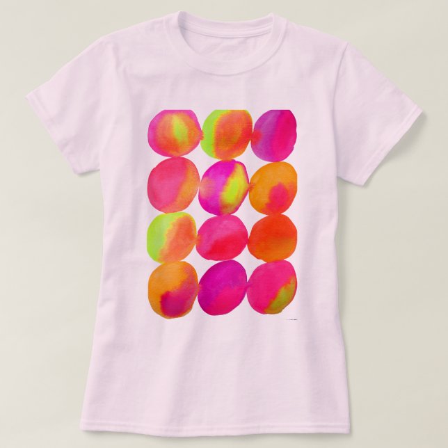 Watercolor neon spots pop art T-Shirt (Design Front)
