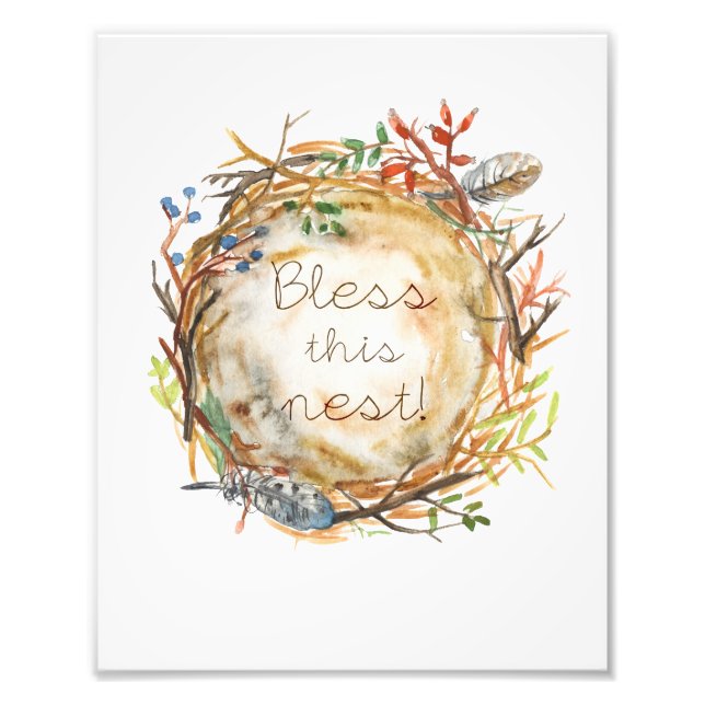 Watercolor Nest Photo Print (Front)