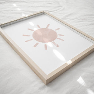 Watercolor neutral boho sun wall art