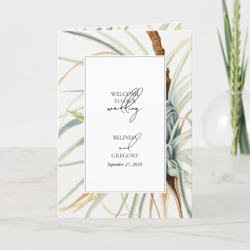 Watercolor Neutral Boho Wedding Order of Service Program