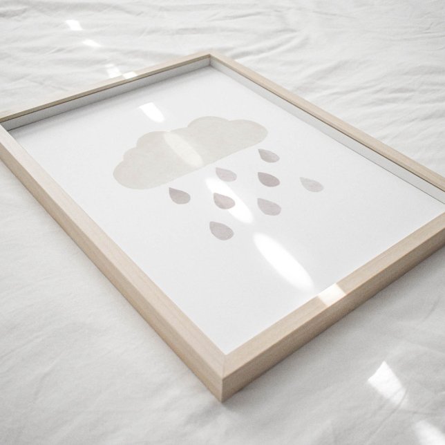 Watercolor Neutral cloud and rain poster (Creator Uploaded)