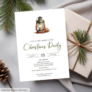Watercolor Neutral Earthy Rustic Minimalist Xmas Invitation