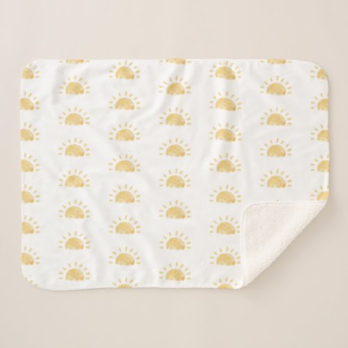 Watercolor Neutral Sunshine Baby Sherpa Blanket