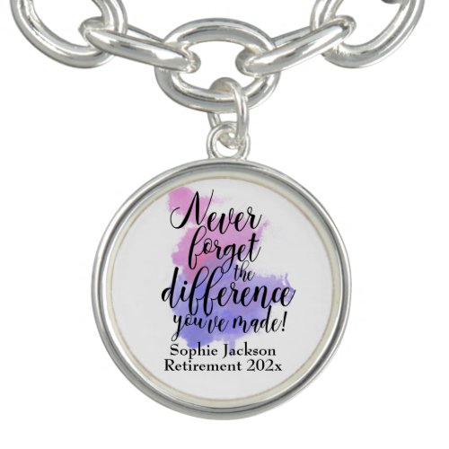 Watercolor Never Forget The Difference Retirement Bracelet