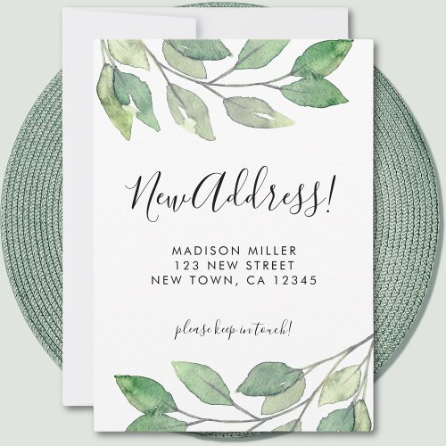 Watercolor New Address Moving Announcement