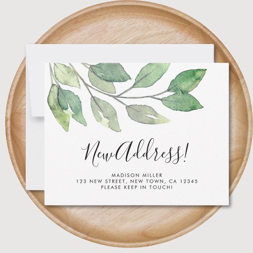Watercolor New Address Moving Announcement Card Watercolor New Address Moving Announcement Card