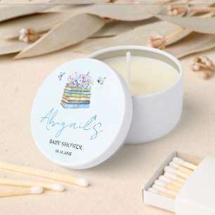 Watercolor New Chapter Begins baby boy shower Mini Candle Favors