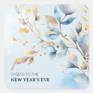 Watercolor New Year's Eve Party Square Sticker