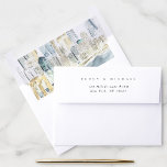 Watercolor New York City Skyline Return Address Envelope<br><div class="desc">Modern and painterly wedding envelopes featuring chic return address text on the front and back paired with a beautiful watercolor painting of New York City's skyline as the envelope liner. Full matching wedding and stationery suite available.</div>