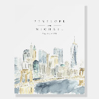 Watercolor New York City Skyline Wedding