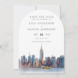 Watercolor New York City Wedding Arch Save The Date