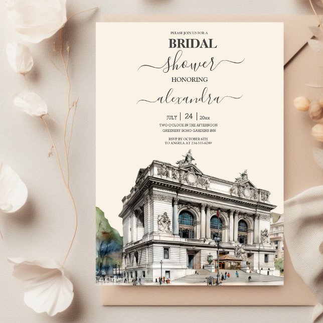 Watercolor New York Destination Bridal Shower Invitation (Creator Uploaded)