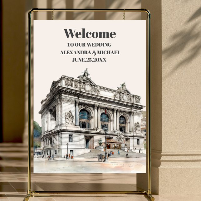 Watercolor New York Destination Wedding Foam Board (Creator Uploaded)