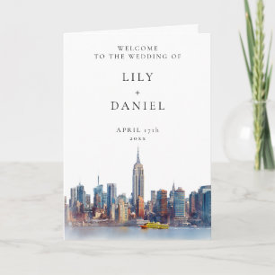 Watercolor New York Elegant Wedding Program
