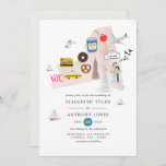 Watercolor New York USA Destination Wedding Invitation
