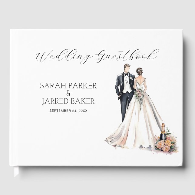 Watercolor Newlyweds Guest Book (Front)