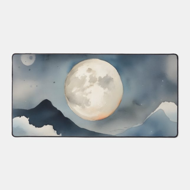 Watercolor Night Mouse Desk Pad (Front)