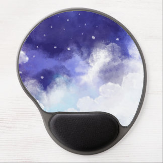 Watercolor Night Sky Abstract Fine Art Gel Mouse Pad