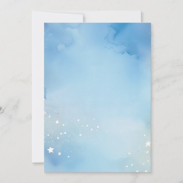 Watercolor night stars background invitation (Front)