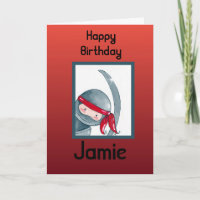 Watercolor Ninja, Birthday Card