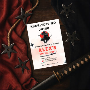 Watercolor Ninja Warrior Martial Arts Boy Birthday Invitation