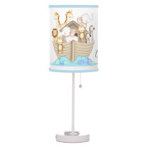 Watercolor Noahs Ark Animals Neutral Baby Table Lamp