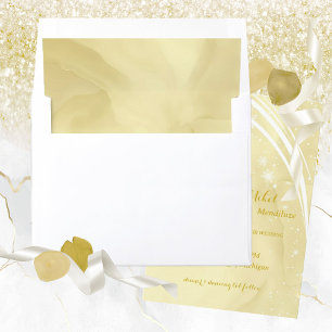 Watercolor Noelle Gold with Snow Envelope Liners