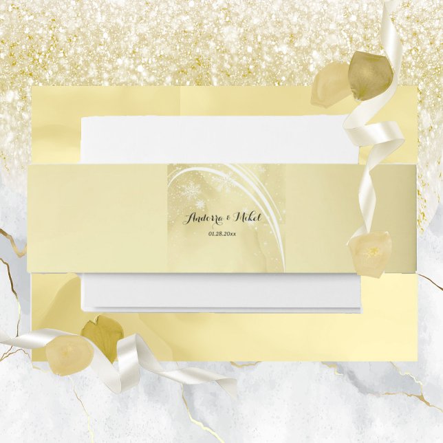 Watercolor Noelle Wedding Invitation Belly Band (Creator Uploaded)