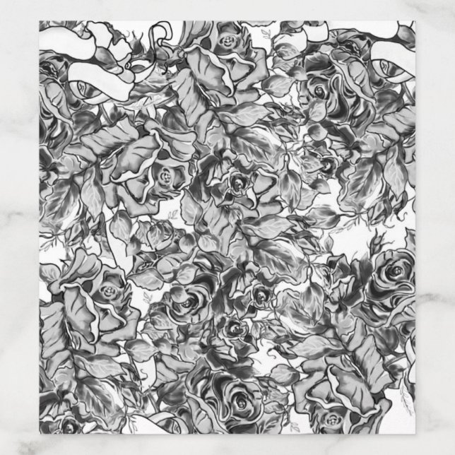 Watercolor Noir Roses Floral Envelope Liner (Design)