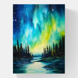 Watercolor Northern Lights aurora borealis Paperweight