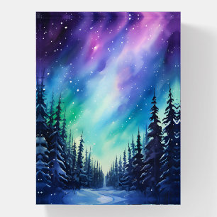 Watercolor Northern Lights aurora borealis Paperweight